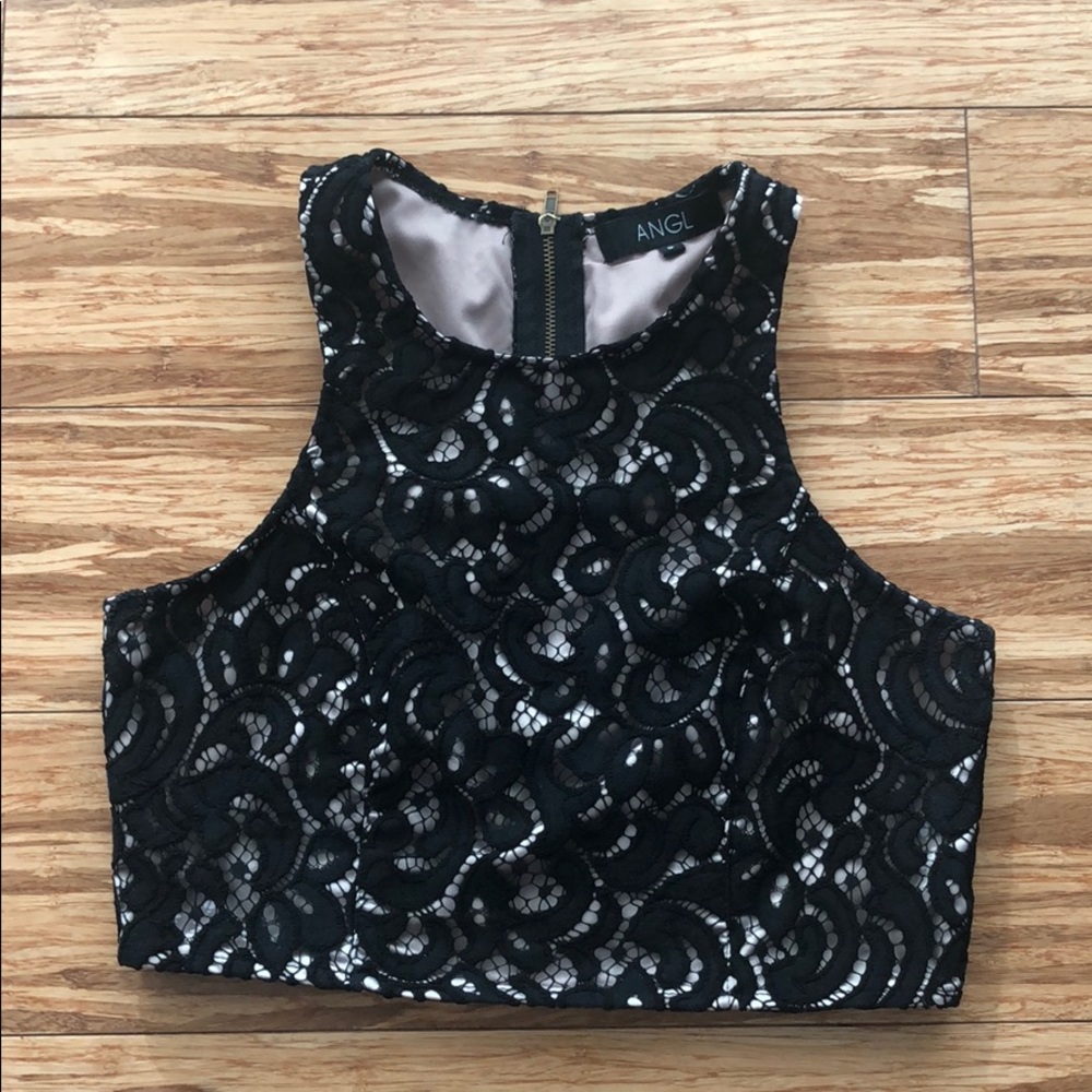 Lace Crop Halter Top